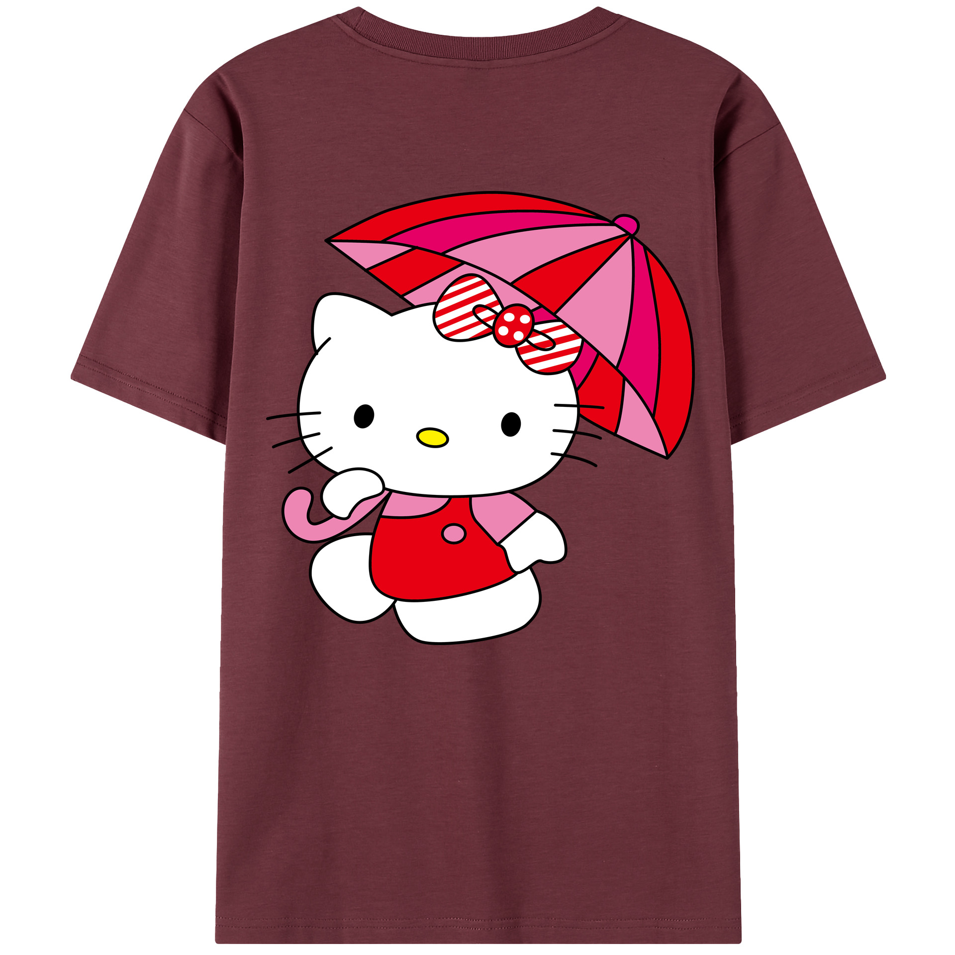 （画像用） Hello Kitty ハローキティ 綿100％半袖Tシャツ（背面プリント）